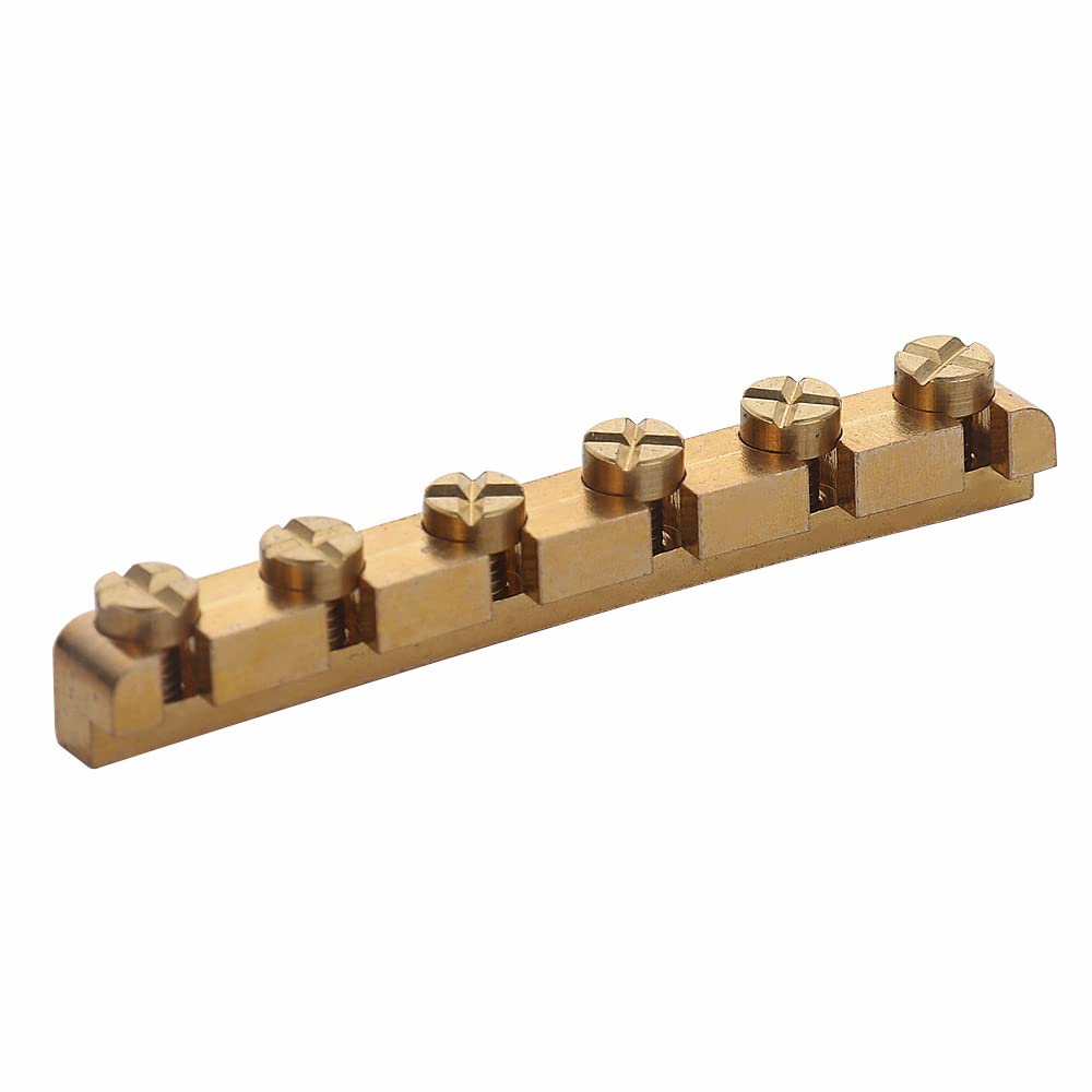 42Mm Guitar Nut - Height Adjustable Brass Nuts For Strat Tele St Tl Guitar Gold