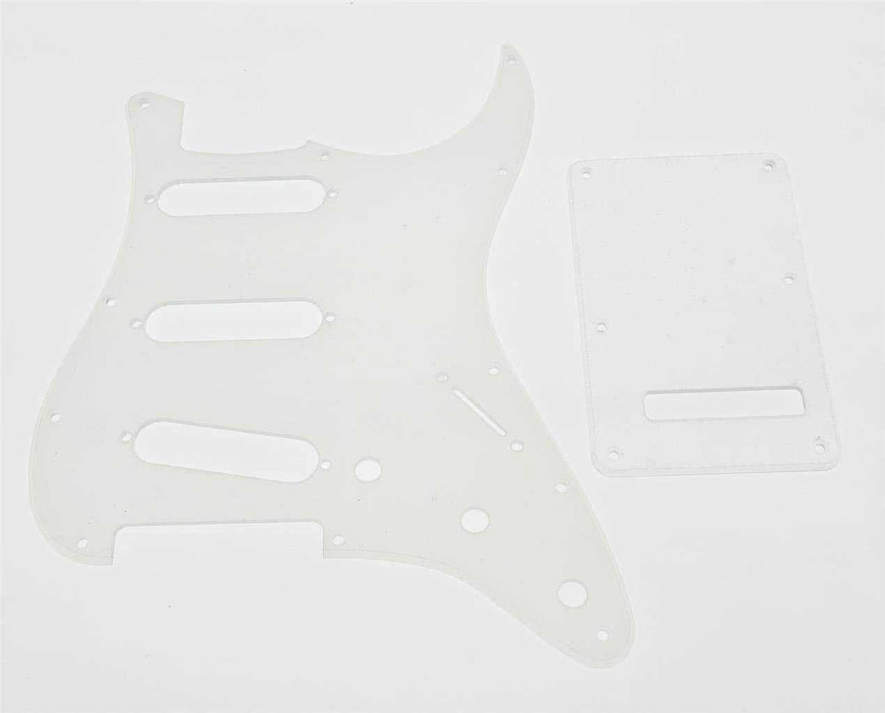 Dopro 11 Hole Strat SSS Pickguard ST Back Plate Trem Cover for USA/Mexican FD Strat Clear Transparent