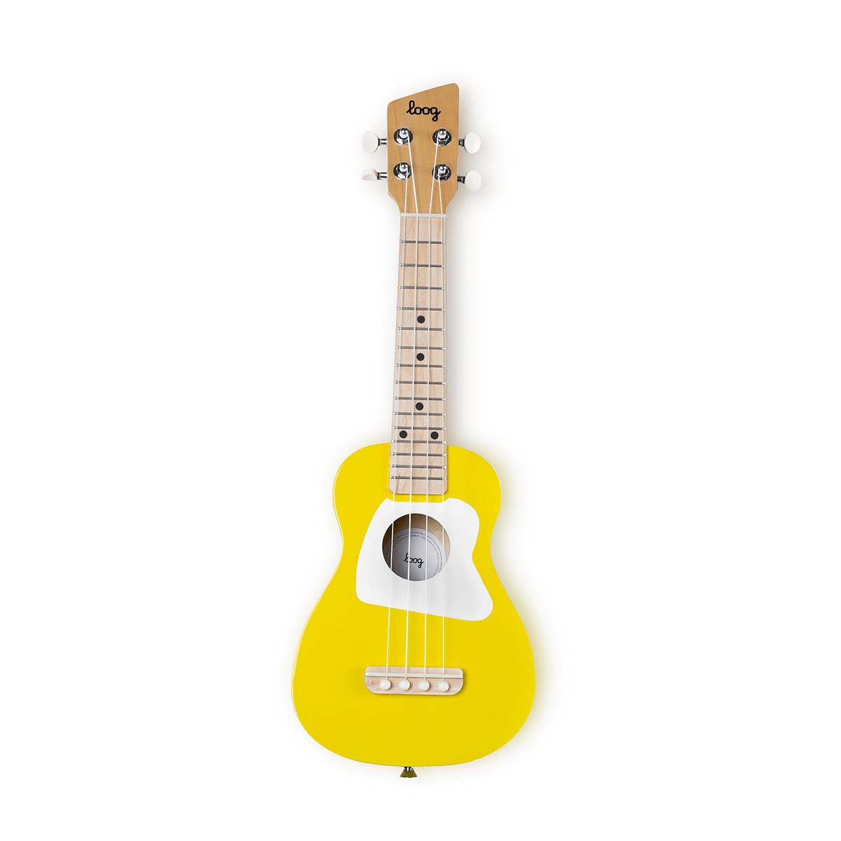 Loog Wood Soprano Ukulele for Kids & Beginners, App & Lessons, All Ages (Yellow)