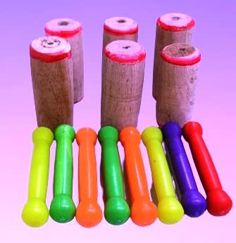 6 Tabla Dayan Woodan Gatta + 8 Bayan Pvc Multicolor Peg Combo Pack Tabla Accessories | Tabla Musical Instrument