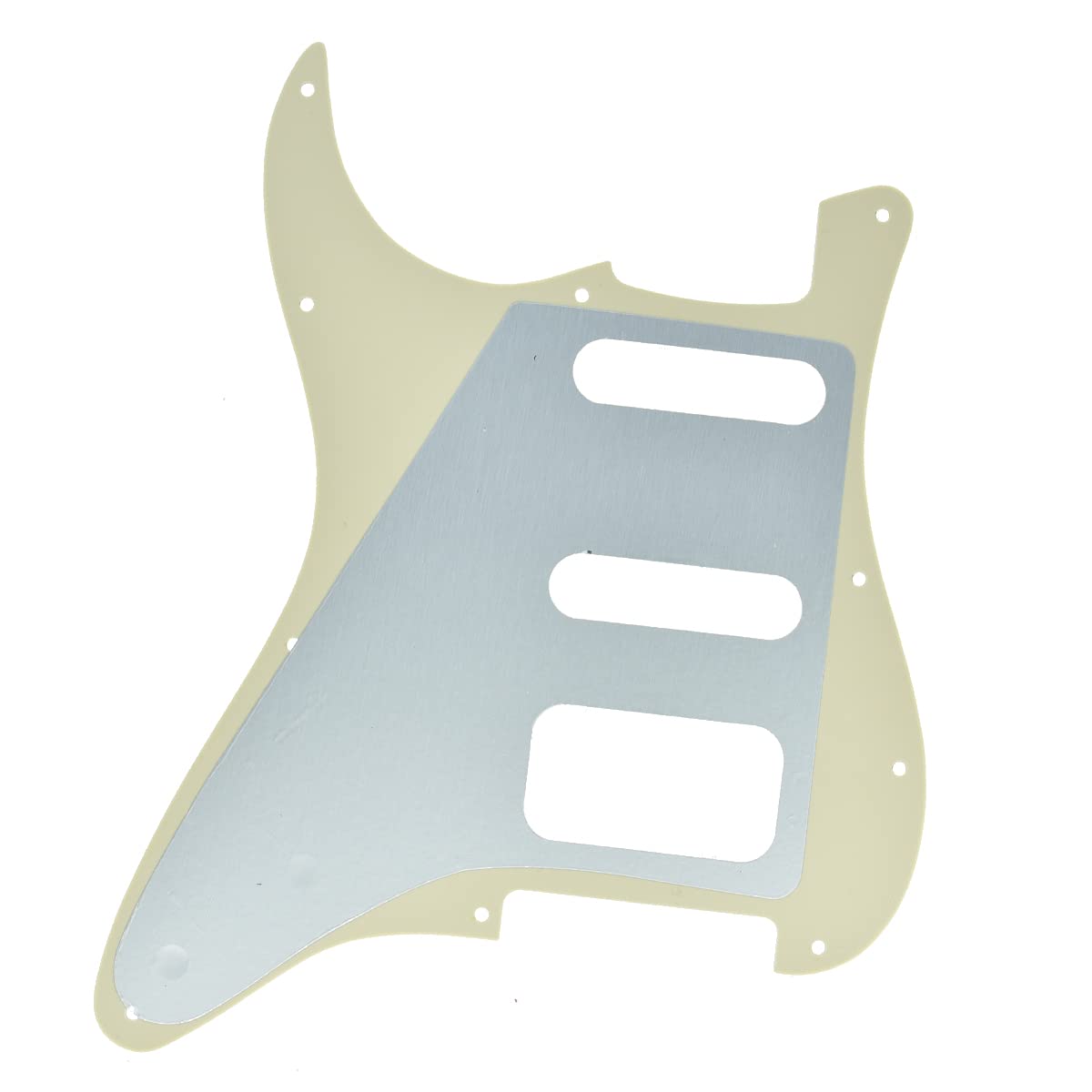 Dopro 11-Hole Strat HSS Guitar Pickguard 3-Screw Humbucking Pickup Mount Fits American Fender Stratocaster Cream 3 Ply