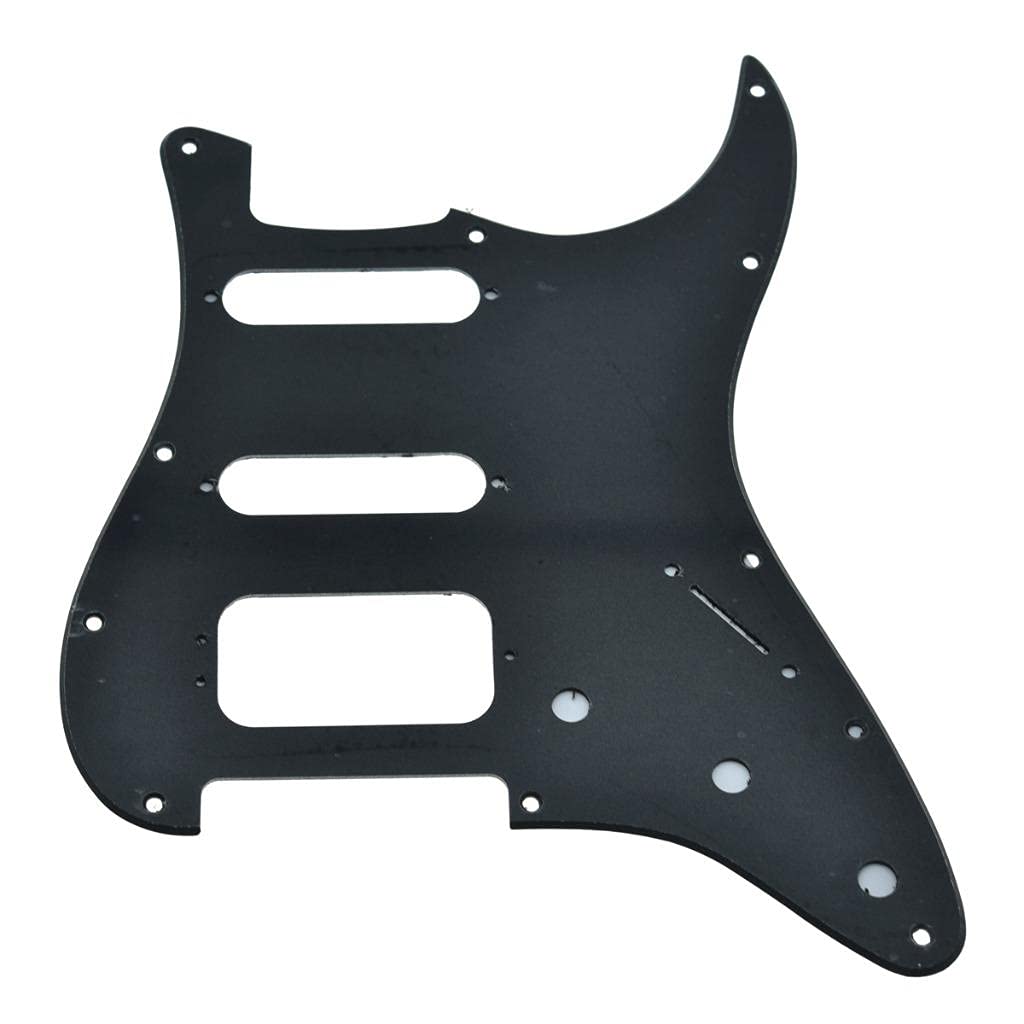 Dopro 11-Hole Strat Hss Guitar Pickguard 3-Screw Humbucking Pickup Mount Fits American Fender Stratocaster Matte Black
