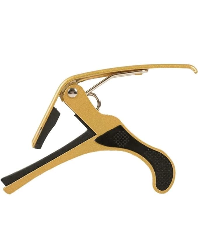 Inefable Guitar Metal Capo One Handed Quick Change For Ukulele, Electric & Acoustic Guitars (Gold - Pack Of 1)