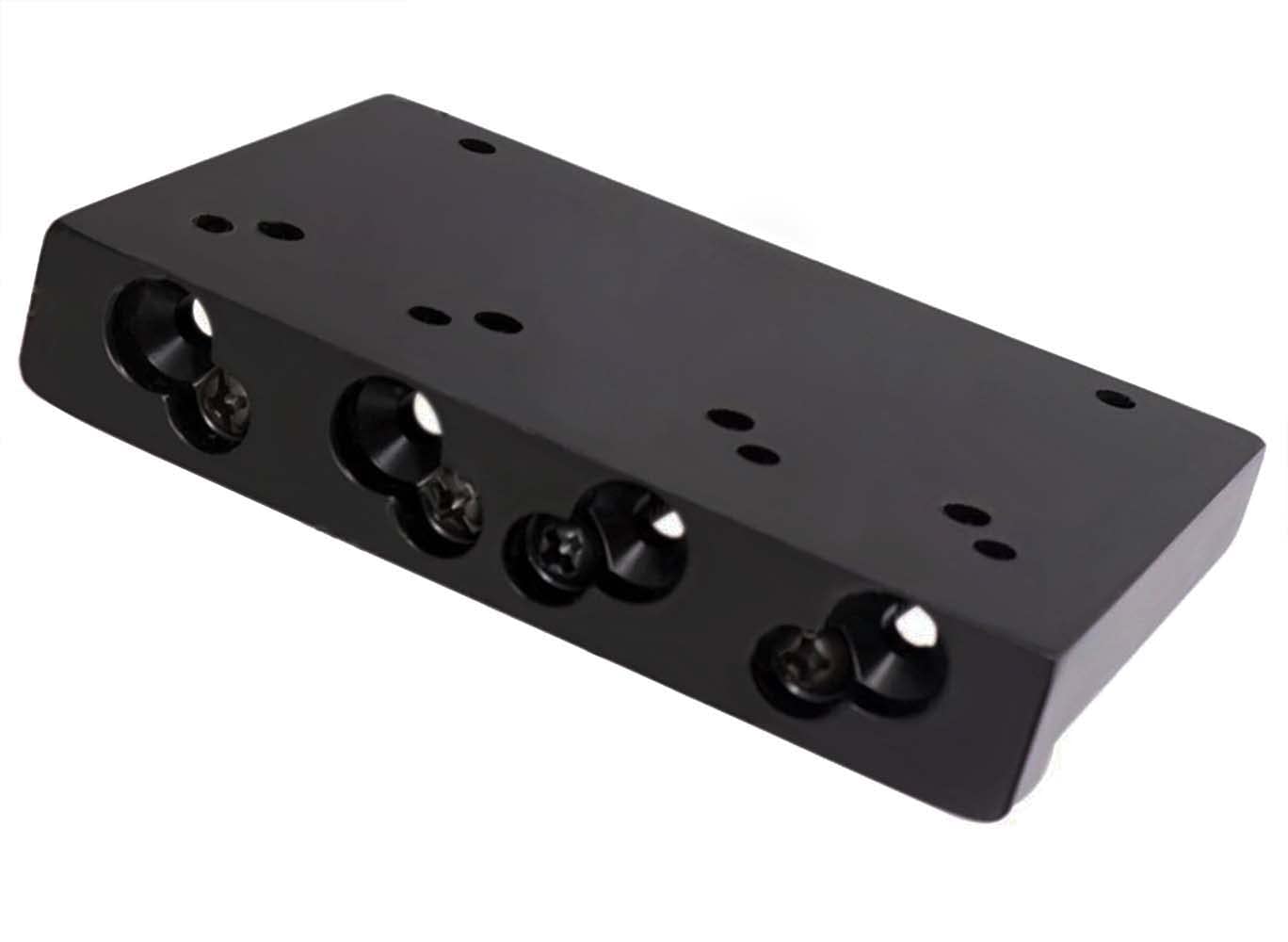 Vintage 4 String Bass Bridge Tailpiece A-style Roller Saddle Bridge Top Load or String Through Body (Black)