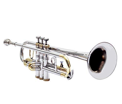 Trumpet Bb Pitch For Sale Nickel + Brass Color With Free Case And Mouthpiece