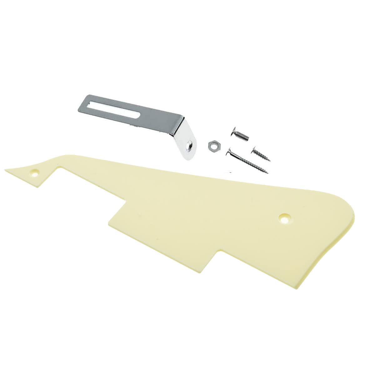 Dopro Single Cream 1 Ply Lp Guitar Pickguard With Chrome Bracket For Epiphone Les Paul