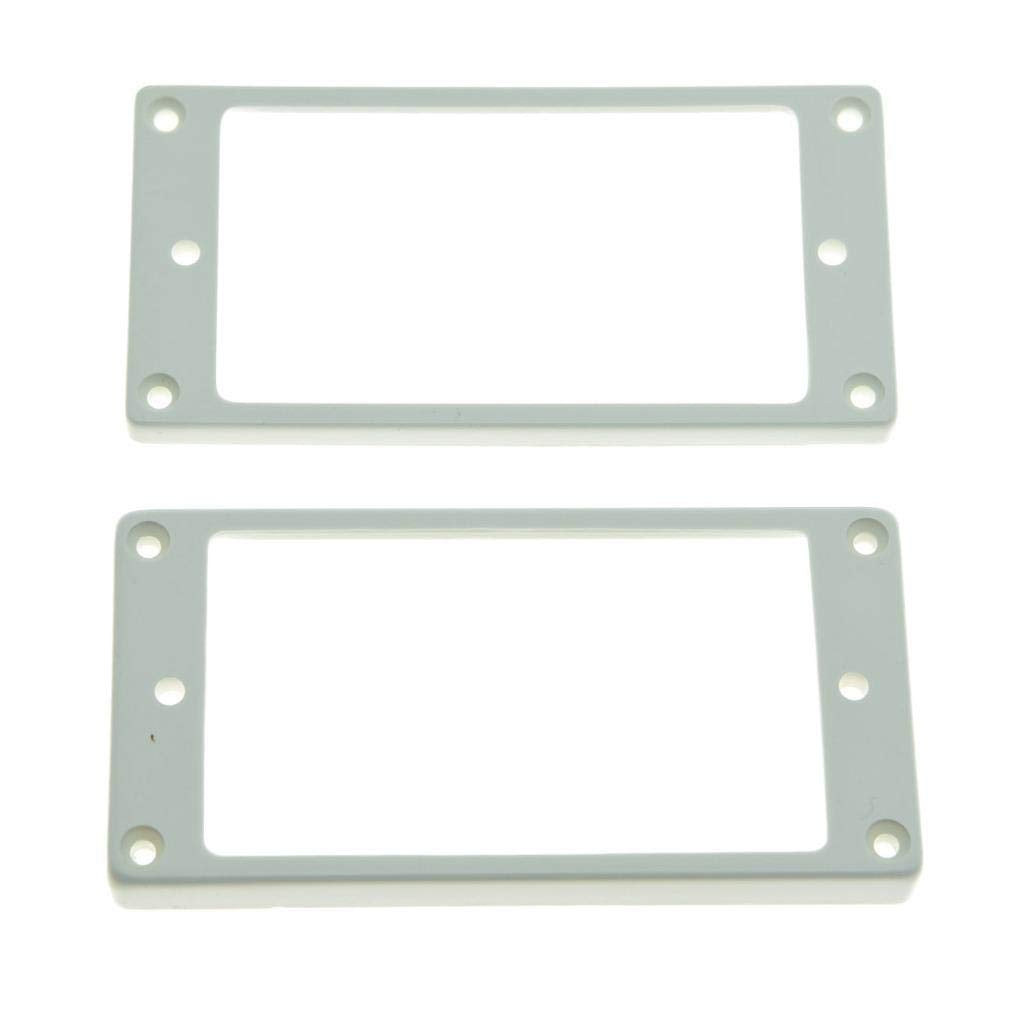 KAISH 2pcs White Humbucker Pickup Ring Flat Base Bottom Frame for Epiphone LP Guitar