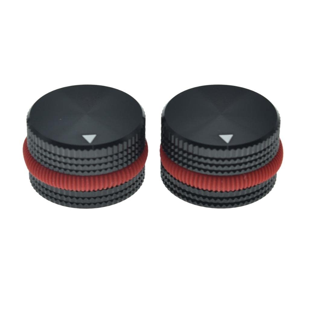 Kaish 2-Pack 63/64''(25Mm) Diam. Aluminium Potentiometer Knobs 1/4'' Universal Metal Pot Knobs For Guitar/Bass/Amps Amplifier/Po