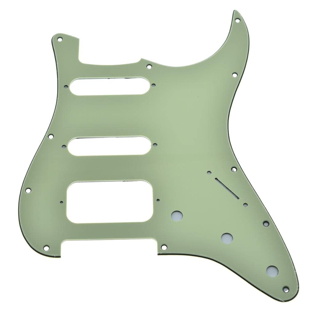 Dopro 11-Hole Strat Hss Guitar Pickguard 2-Screw Humbucking Pickup Mount Fits American Fd Stratocaster Mint Green