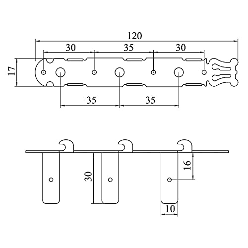 Golden Gate F-2119 Classical Guitar Tuners - 2 Planks (3+3) - Gold