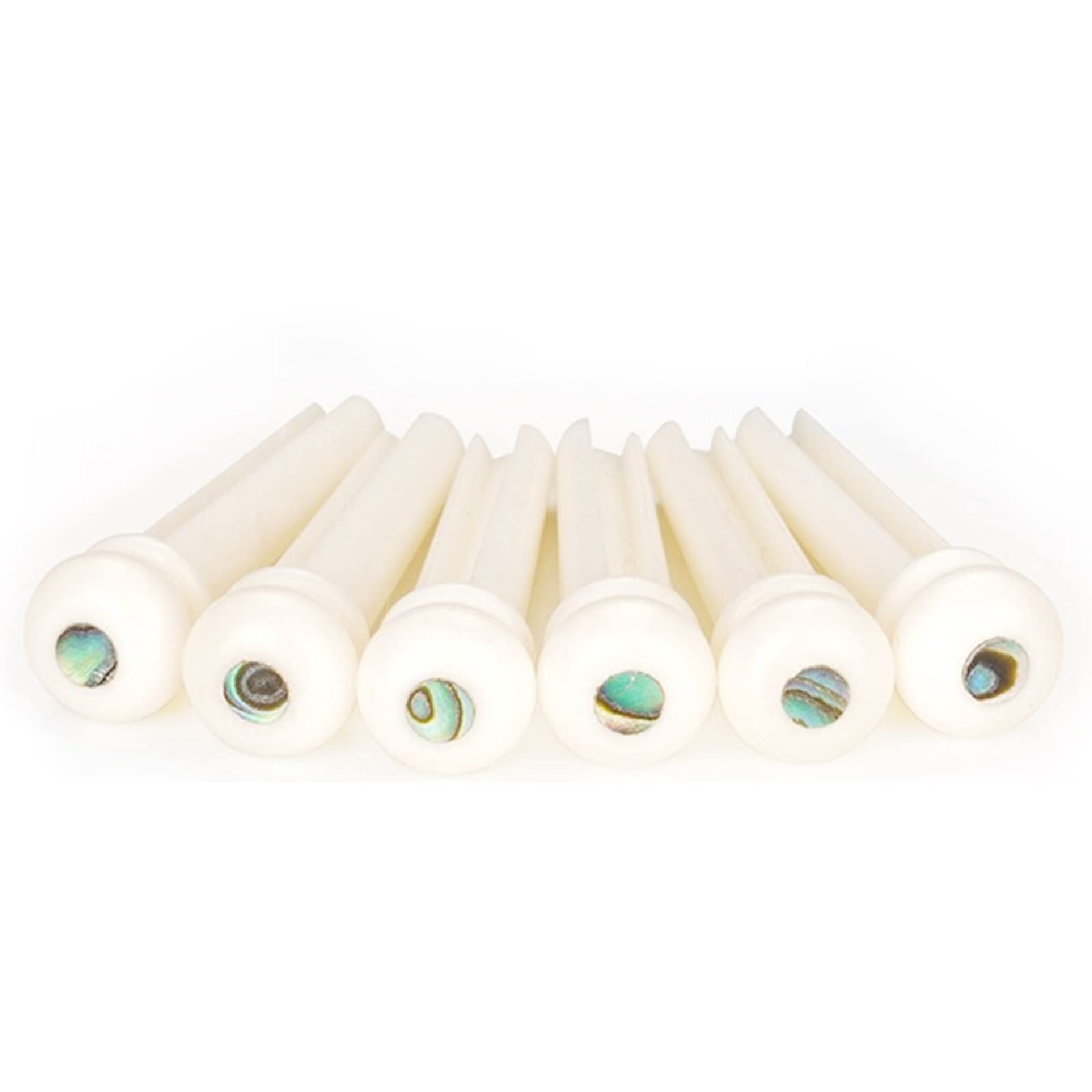 Miwayer Guitar Bone Bridge Pins Real Bone Replacement Parts For 6 & 12 String Acoustic Guitar (Small Abalone Dot)