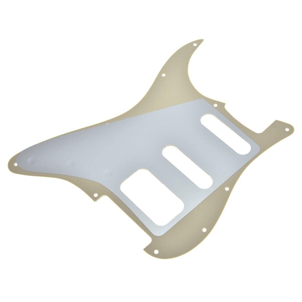Dopro 11-Hole Strat HSS Guitar Pickguard 2-Screw Humbucking Pickup Mount for American FD Stratocaster Aged Pearl