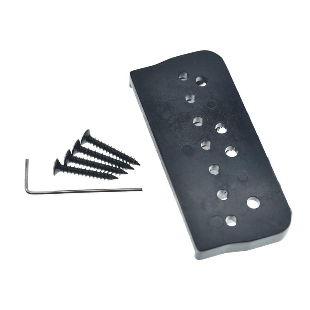 KAISH Black 7 String Guitar Fixed Bridge Electric Guitar Hardtail Bridge for Strat/Tele Guitars