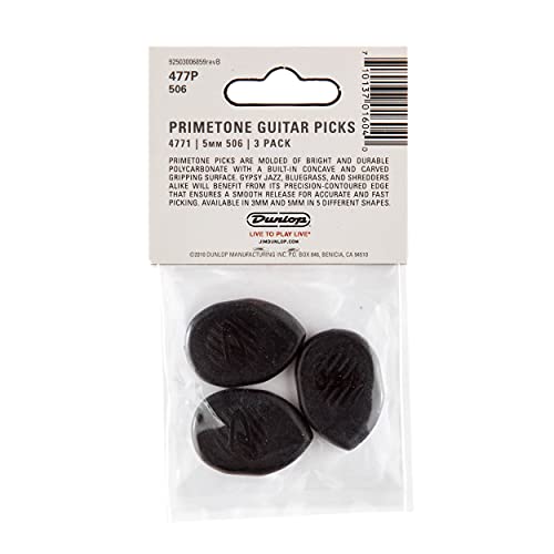 Dunlop 477P506 Primetone, Medium Tip, 5.0mm, 3/Player's Pack