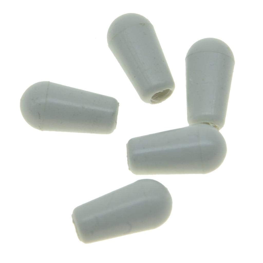 Kaish Plastic 5-Pack American Thread 3 Way Toggle Switch Tip Switch Knob Cap For Switchcraft Switches White