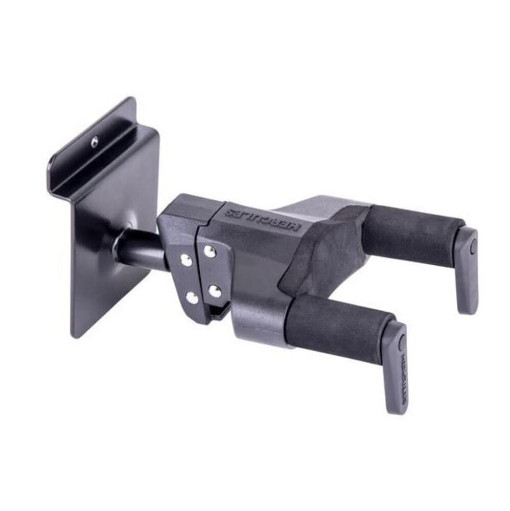 Hercules Stands Gsp39Sb Plus Slat Wall Mount Guitar Hanger With Auto Grip System