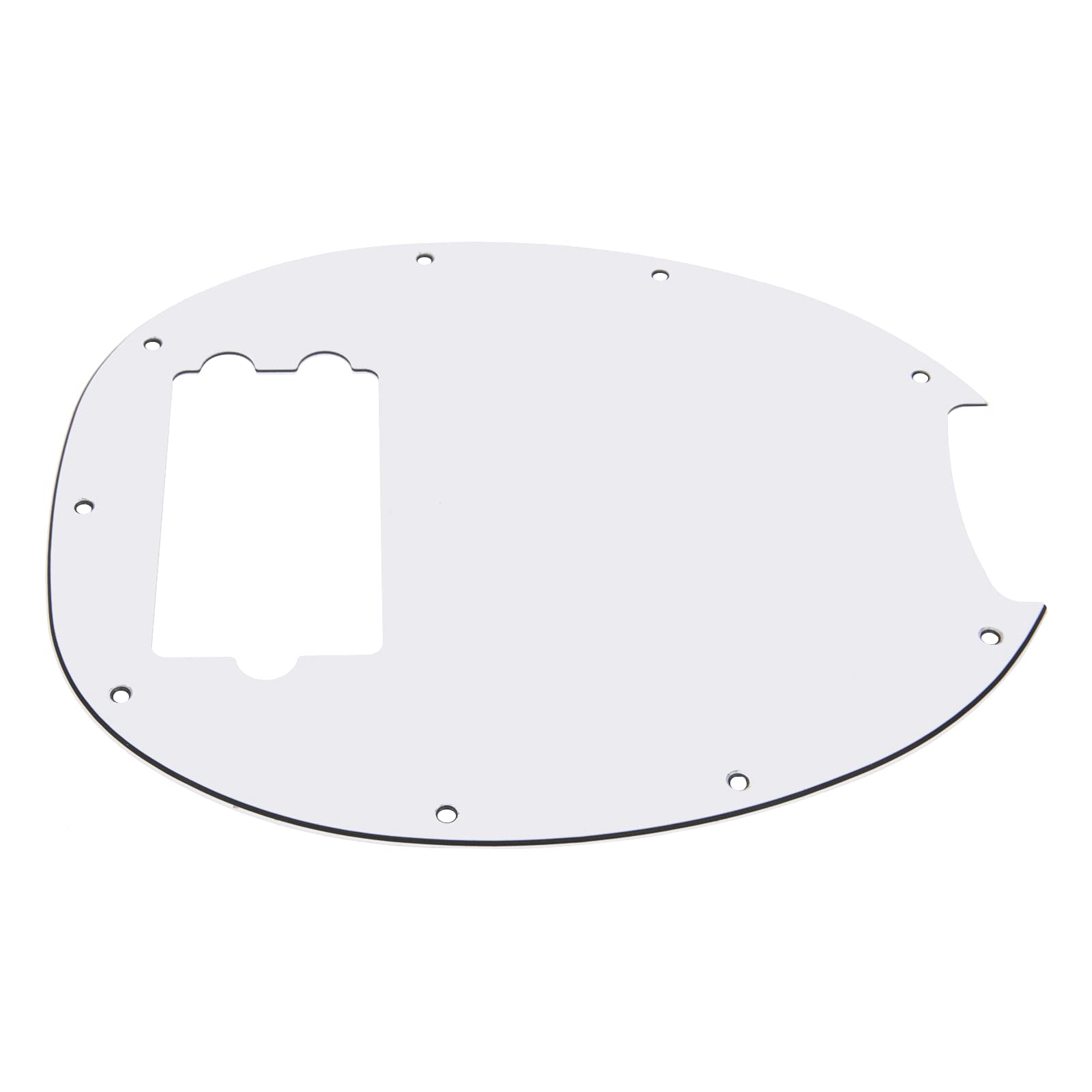 1Pcs Yootones 9 Hole Bass Electric Guitar Pickguard Compatible with MM StingRay 4 String Bass Guitar (3Ply White)