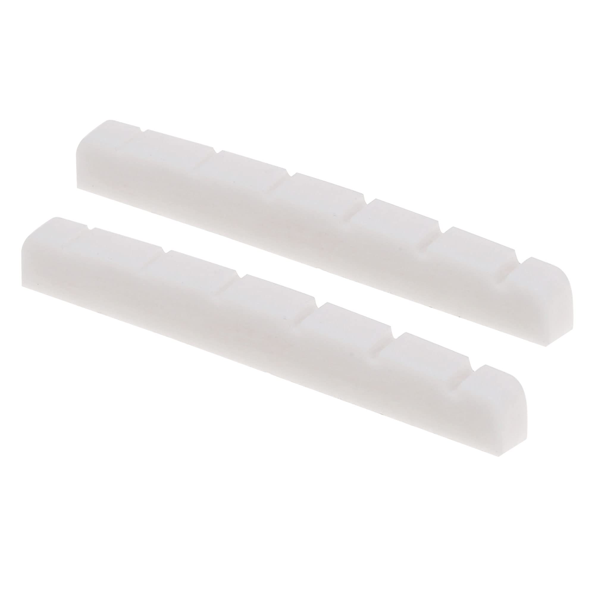 Musiclily Pro Urea Resin Plastic Slotted 42mm Strat Tele Electric Guitar Nuts Flat Bottom for 6-string Stratocaster/Telecaster G