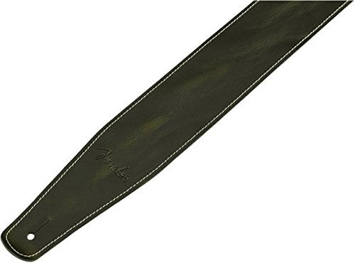 Fender Broken-In Leather Guitar Strap, Guitar Accessories, 2.5in, Green