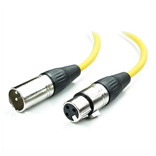 Bajaao Profesional quality, XLR Male to XLR Female Balanced Microphone Cable- Yellow 6M / 20ft