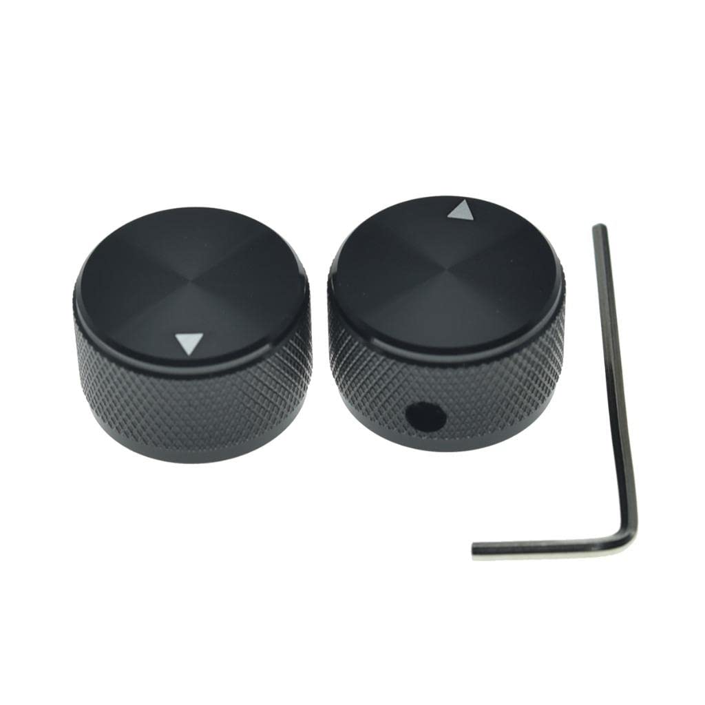 KAISH 2-Pack 63/64(25mm) Diam. Aluminium Potentiometer Knobs 1/4 Universal Metal Pot Knobs with Indicator and Set Screw for Guit