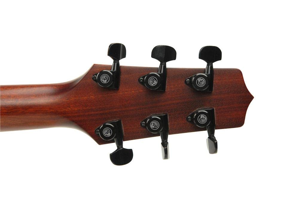 D'Addario Auto-Trim Tuning Machines - Locking Tuners for Guitars - 3+3 Setup, Black