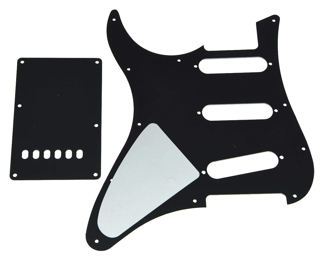 KAISH Guitar SSS Pickguard and Tremolo Trem Cover Back Plate fits Yamaha PACIFICA Guitar Black 3 Ply