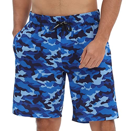 Hodo Mens Swim Trunks 9 Quick Dry Swim Shorts Bathing Suit Blue Camo