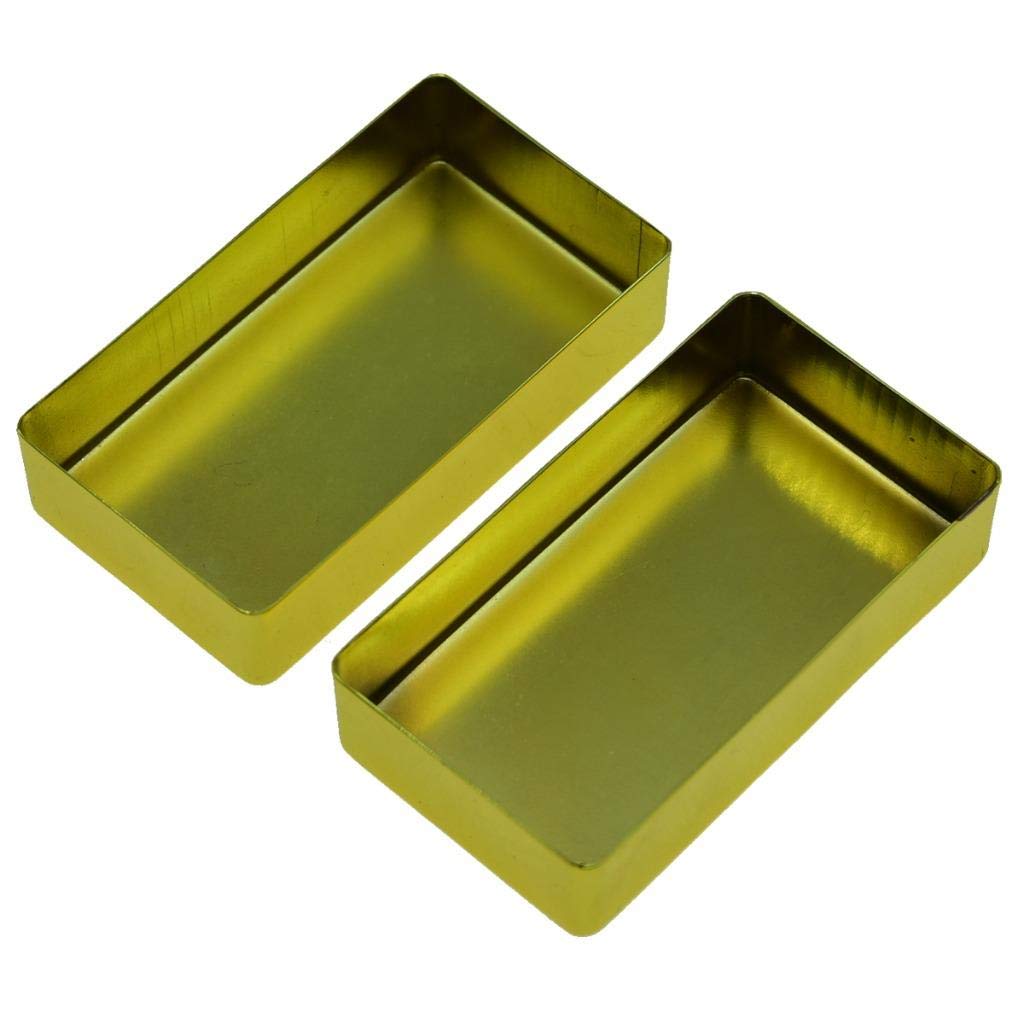 KAISH Set of 2 Sealed Humbucker Guitar Pickup Covers Brass Humbucker Pickup Cover Without Holes Gold