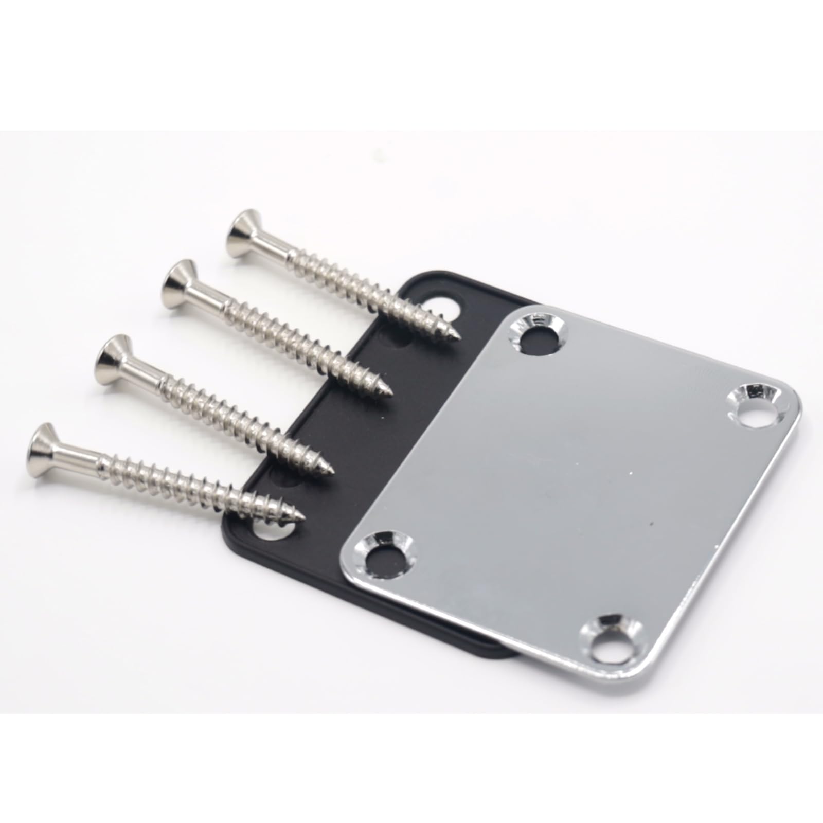 CashBeat Silver Electric Bass Guitar Neck Plate, Strengthening Joint Connecting Plate for Guitar Parts, Compatible with Fender S