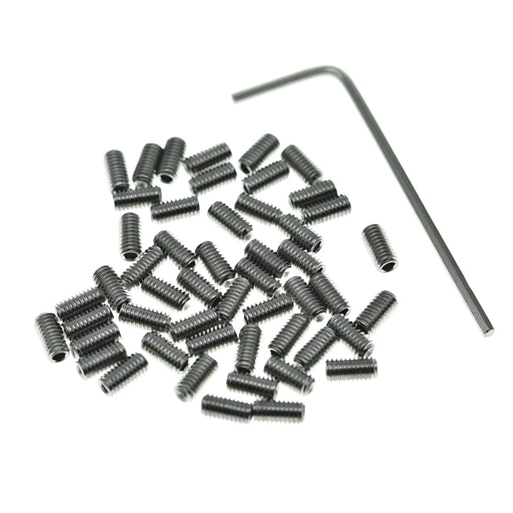 Kaish 50X Us #4-40 X 1/4'' Stainless Steel Guitar Bridge Saddle Height Adjustment Screws For Stratocaster/Telecaster