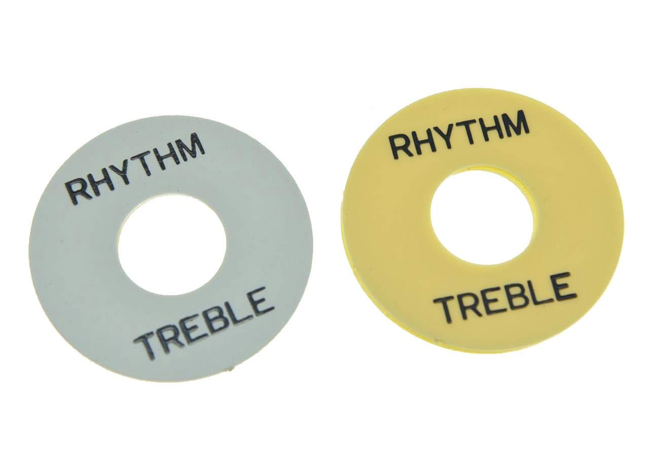 KAISH White and Cream LP Guitar Toggle Switch Washer Rhythm Treble Ring Plate for Les Paul
