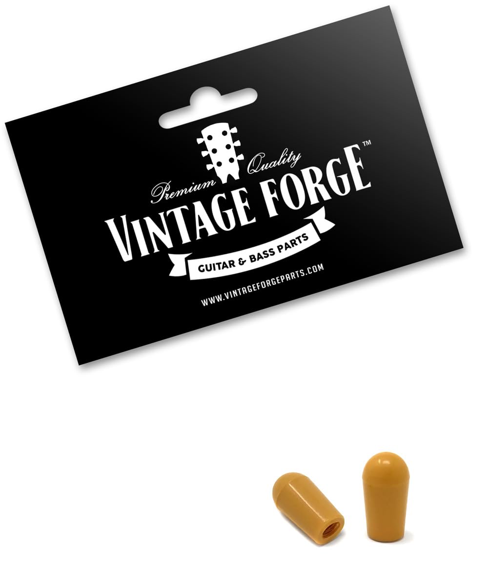 Vintage Forge Amber Toggle Switch Tip Caps Compatible with Gibson USA Les Paul Electric Guitar (2-Pack) LPST10-AM