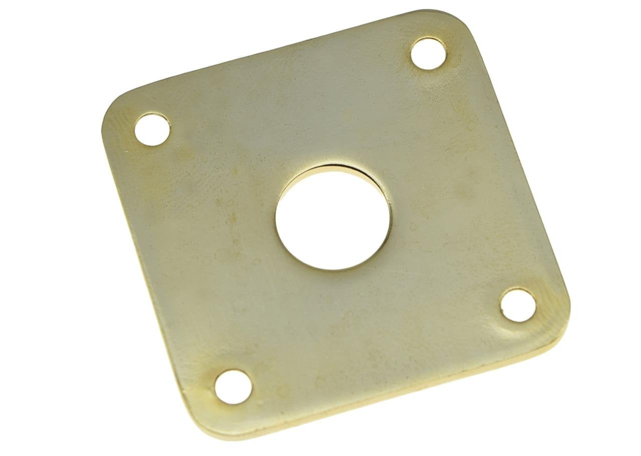 KAISH Gold Flat Bottom Metal Jack Plate Flat Base Square Jackplate for Les Paul LP Guitars