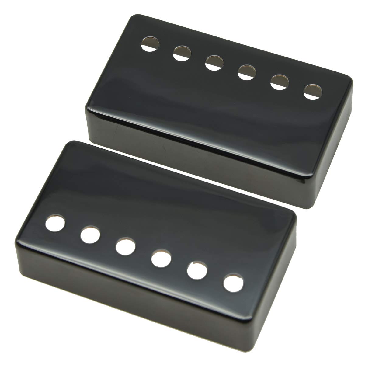 KAISH Set of 2 Humbucker Guitar Pickup Cover Brass Humbucker Pickup Covers 49.2mm/52mm Pole Spacing Pickup Cover Black Nickel