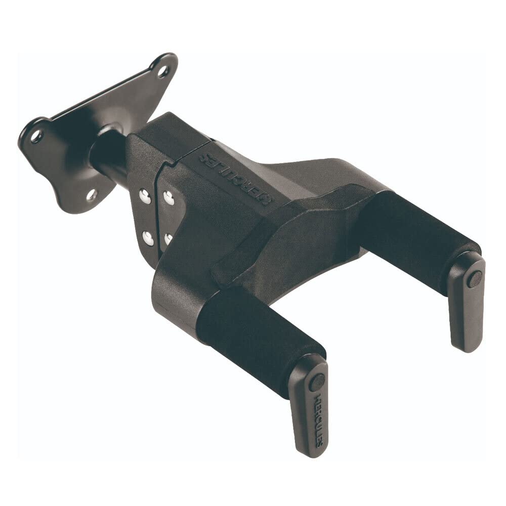 Hercules Stands Gsp39Wb Plus Short Arm Steel Base Wall Mount Guitar Hanger With Auto Grip System