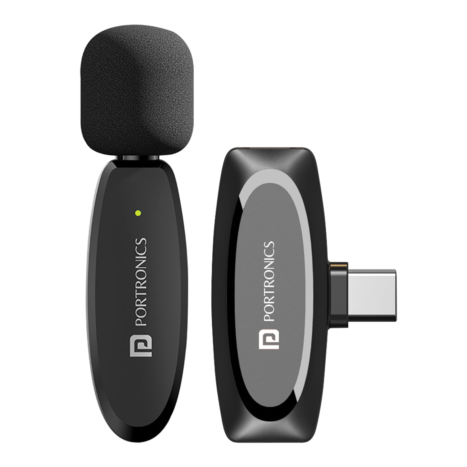 Portronics Dash 7 Omnidirectional Type C Wireless Microphone, Noise Cancellation, Plug & Play, Lapel Wireless Mic for Video Reco