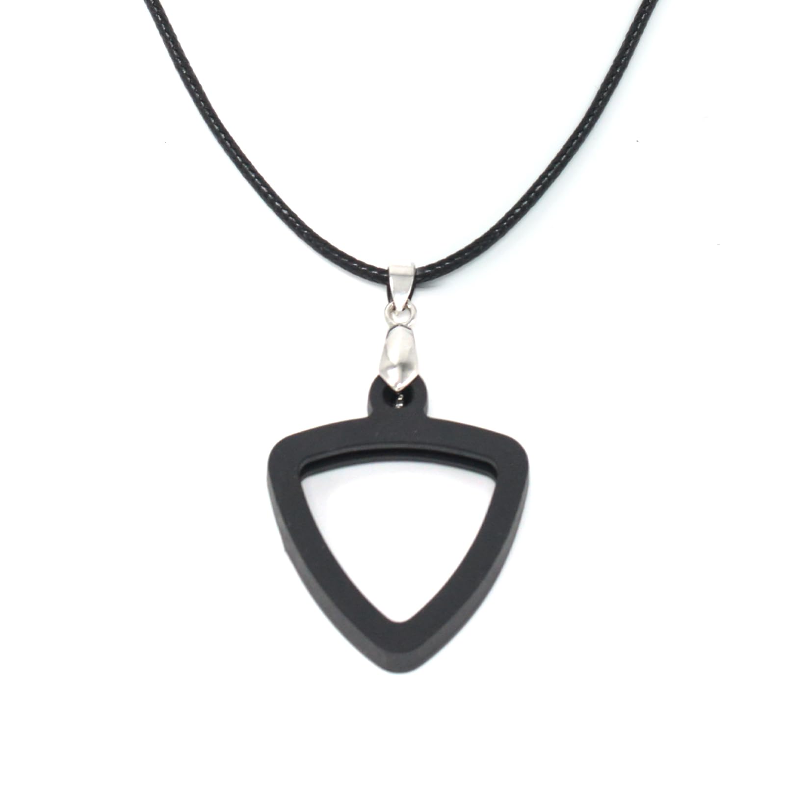 Musiin Black Triangular Silicone Guitar Pick Necklace, Double-Sided Universal Design, Fashionable And Practical, Suitable For Mu
