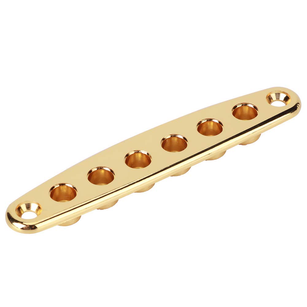Guitar String Through Plate,Guitar Bridge String Thru Body Ferrule Bushing Plate Zinc Alloy for Electric Bass Guitar Parts(gold)