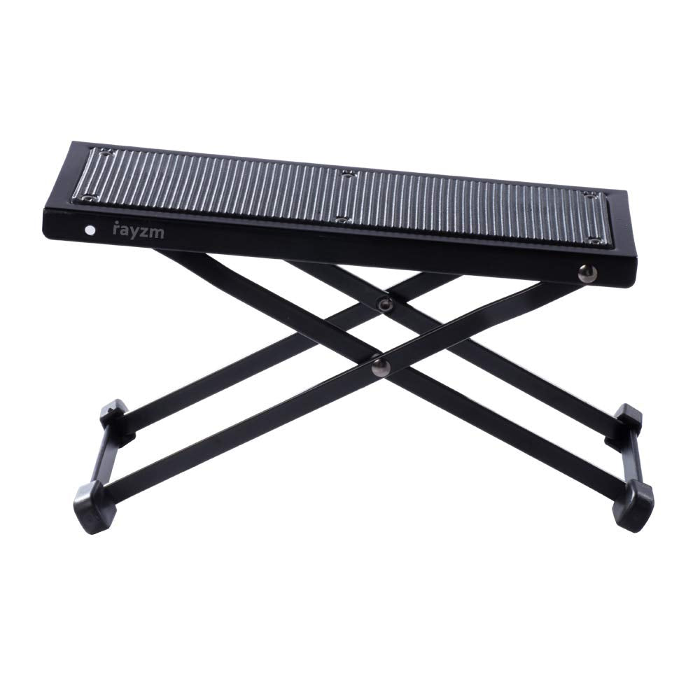 Rayzm Guitar Footrest With Anti-Slip Rubber Pad, Foldable Metal Guitar Footstool For Classicalacousticelectric Guitar, Height Ad