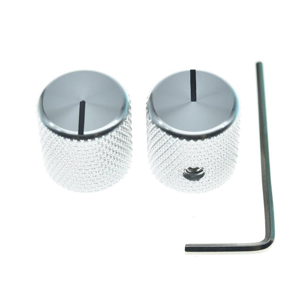 4pcs Aluminium Guitar/Bass Knobs Volume/Tone Control Knob 1/4'' Metal Universal Potentiometer Pot Knobs with Set Screw and Indic