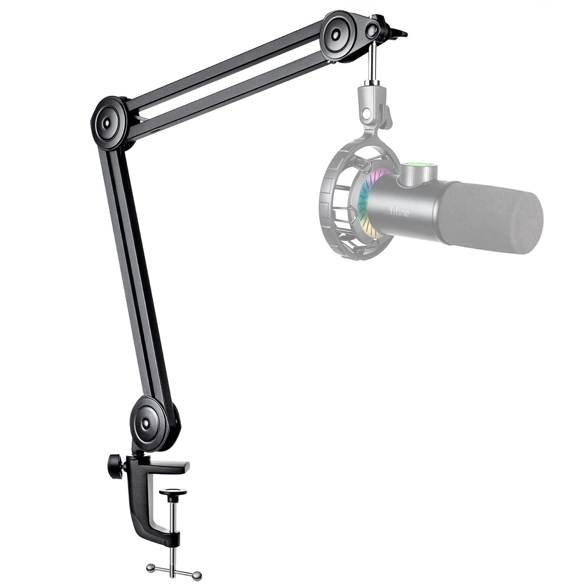 Fifine Microphone Arm Stand-Heavy Duty Boom Arm, Suspension Scissor Adjustable Mic Stand With Desk Mount, 5/8'' Screw, Cable Tie