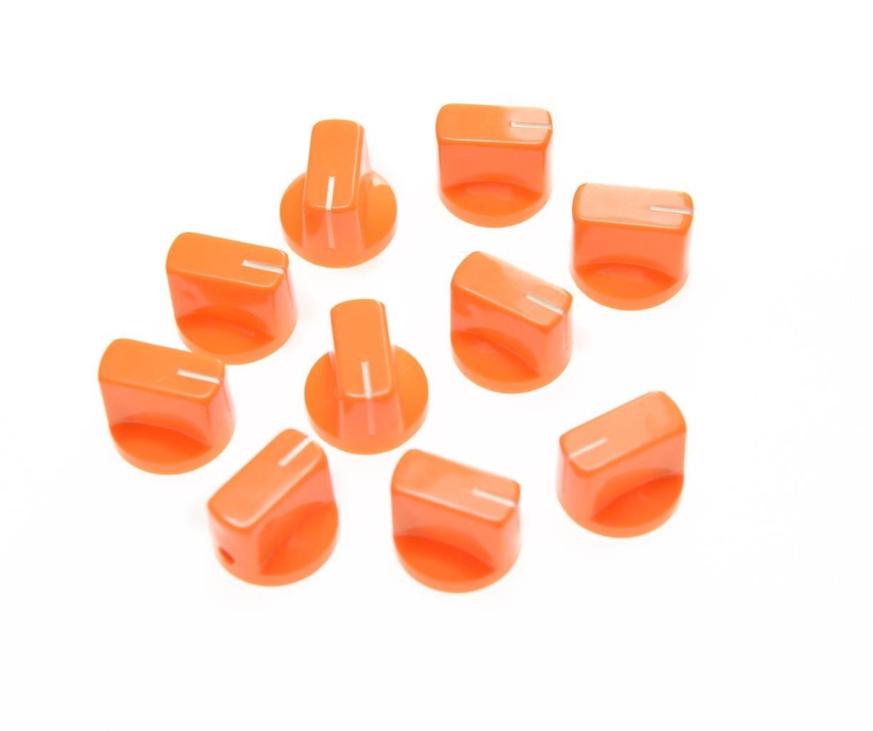 KAISH 10pcs Guitar AMP Effect Pedal Knobs Pointer Knob with Set Screw Orange