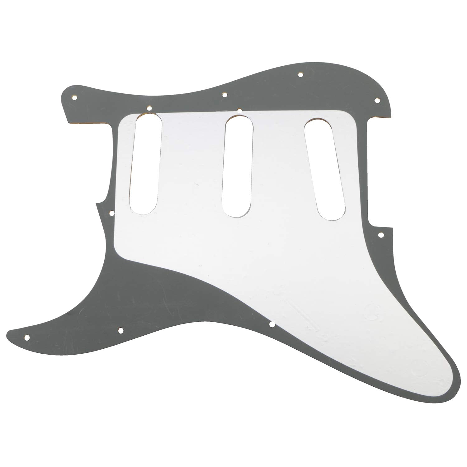 Swhmc Electric Guitar Pickguard 3 Ply SSS 11 Holes Strat Electric Guitar Pickguard Metal Single Coil Pickup Guard with Pickup Mo