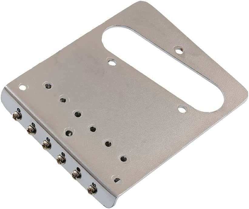 TUOREN Set of Carved Pattern 6 String Roller Saddle Bridge Plate 3 Way Switch Control Plate Compatible with Tele Telecaster Styl