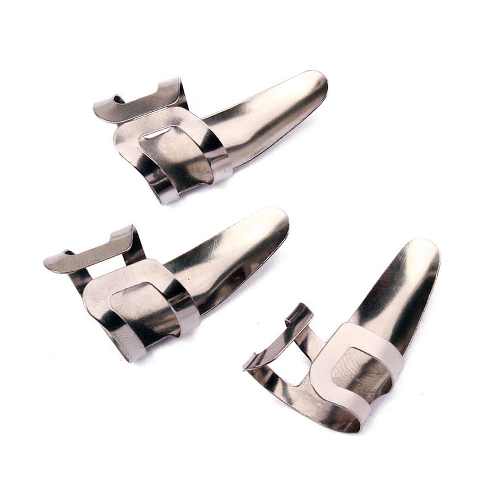 Jiayouy 15pcs Guitar Thumb Finger Picks Set Metal Guitar Thumb Finger Picks with Storage Box for Gutiar Bass Ukulele Banjo Silve