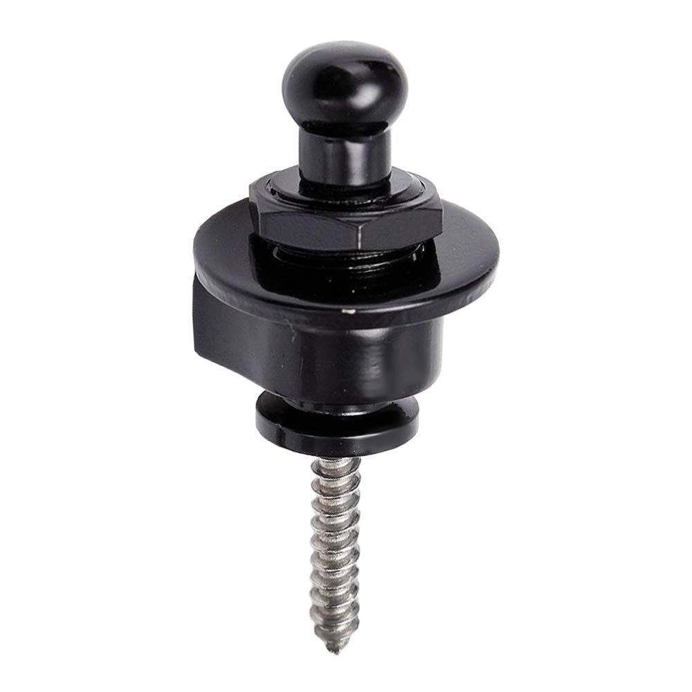 Yakamoz 4Pcs Black Premium Guitar Strap Locks Metal Security Strap Buttons Metal End Pins Locking Straplocks Adapter for Acousti