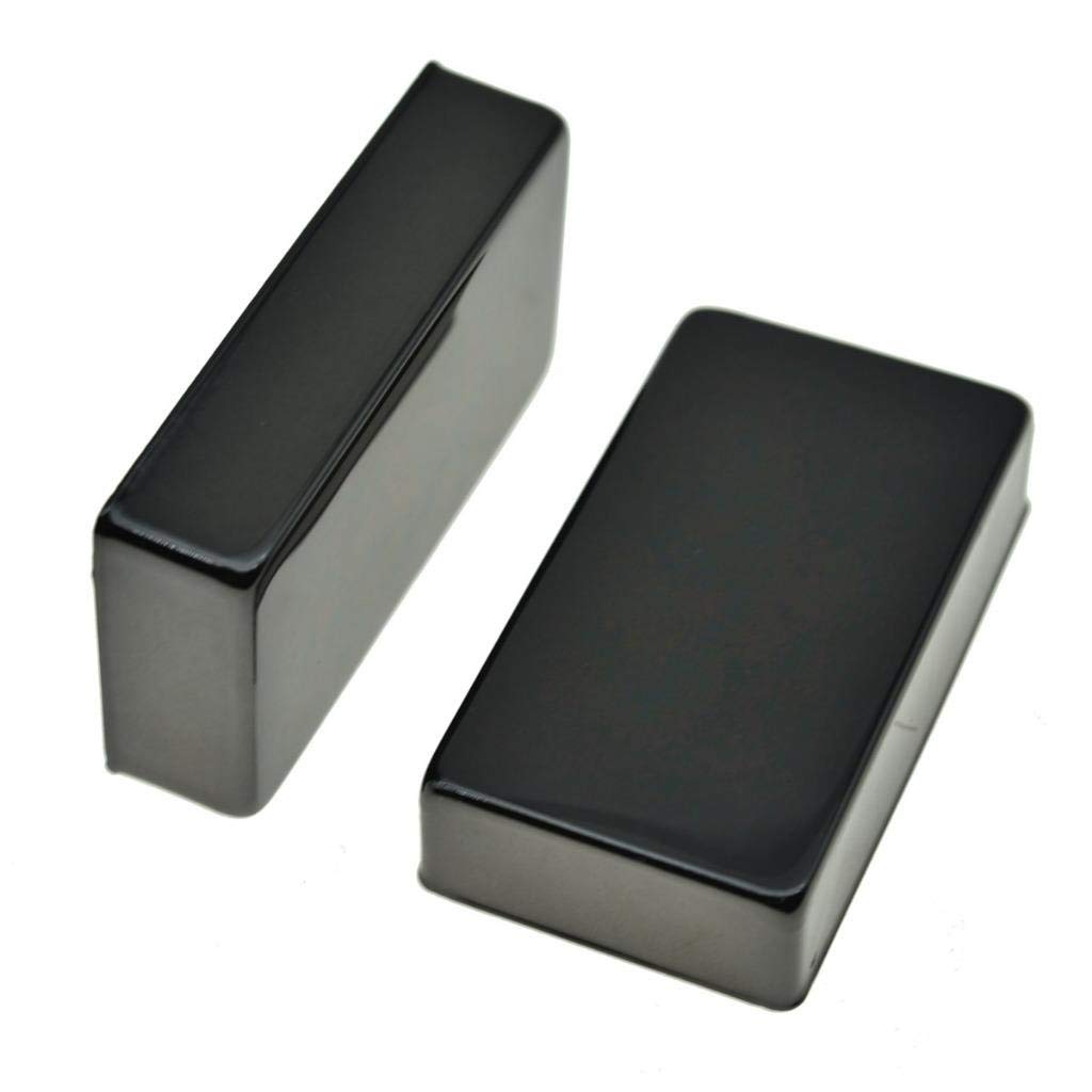 KAISH Set of 2 Sealed Humbucker Guitar Pickup Covers Brass Humbucker Pickup Cover No Holes Black