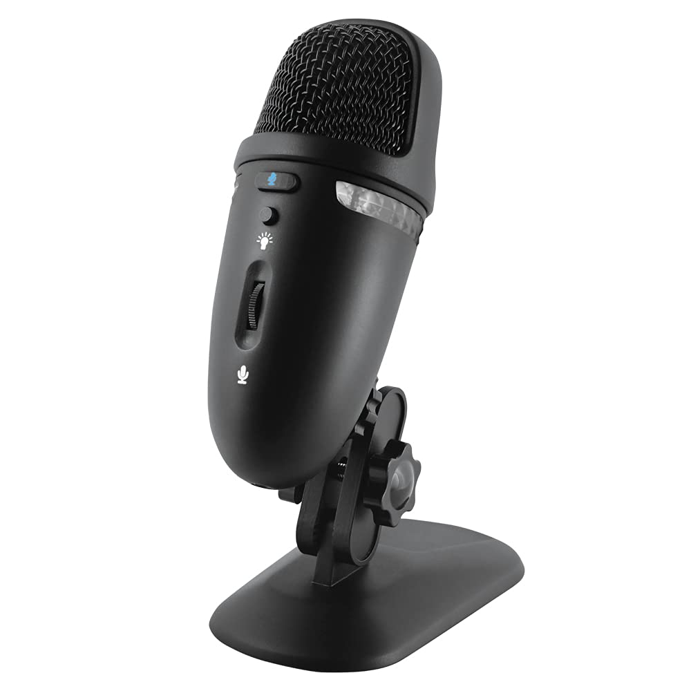 Cyber Acoustics Premium Usb Microphone With Dual Recording Patterns - 24-Bit Recording Perfect For Podcasting And Vlogging - Com