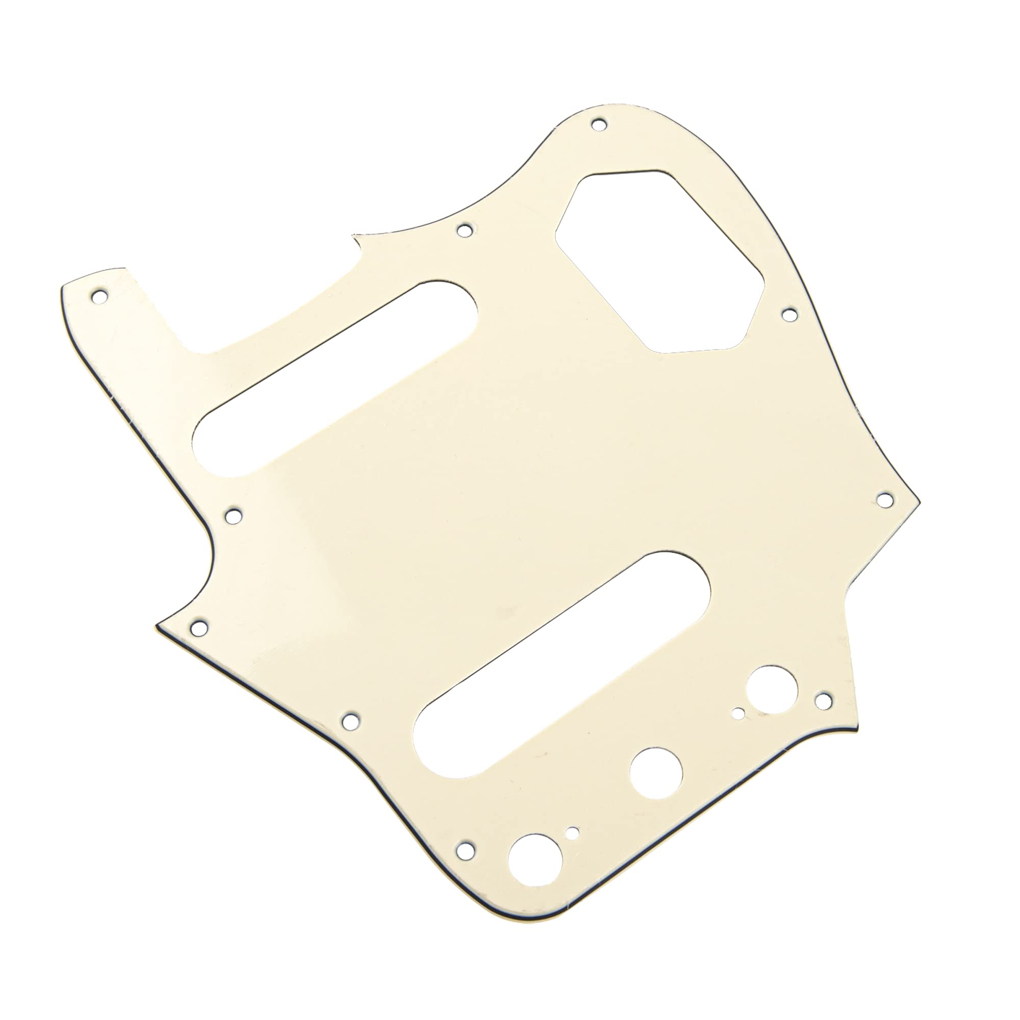1Pcs Yootones 10-Hole Vintage Style Guitar Pickguard Compatible with Fender American Jaguar (3Ply Cream)
